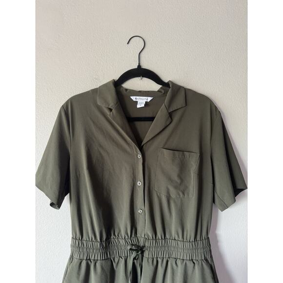 Athleta Avenue Romper Women’s Size Medium Olive Green Jumpsuit Shorts - Picture 3 of 5